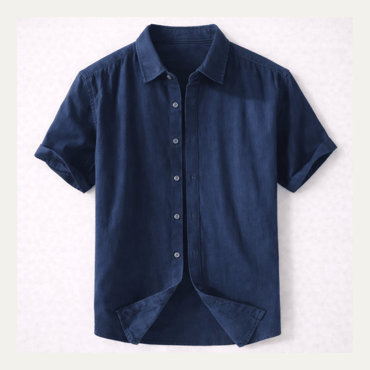 Men's Shirt — Short Sleeve Relaxed Fit Button-Down Collar