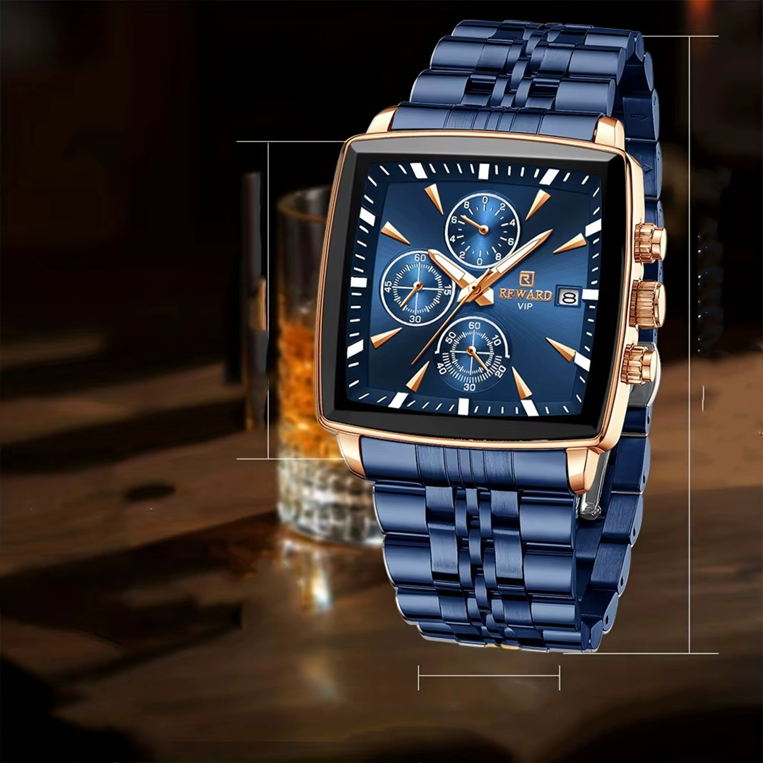 REWARD Trendy rectangular quartz watches for men