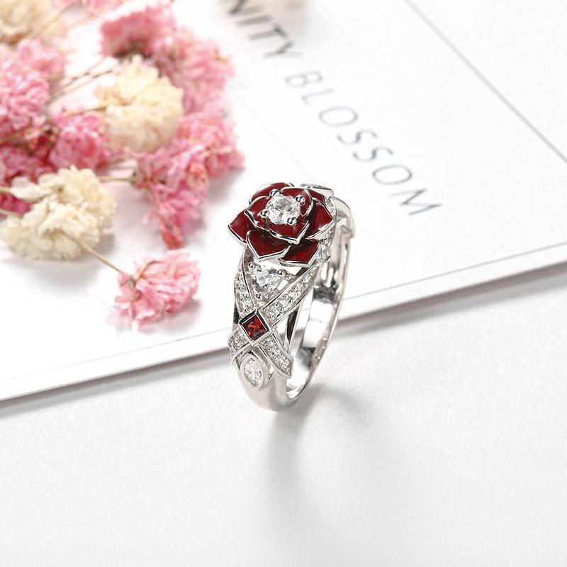 Natural rose flower ring – dazzling rose