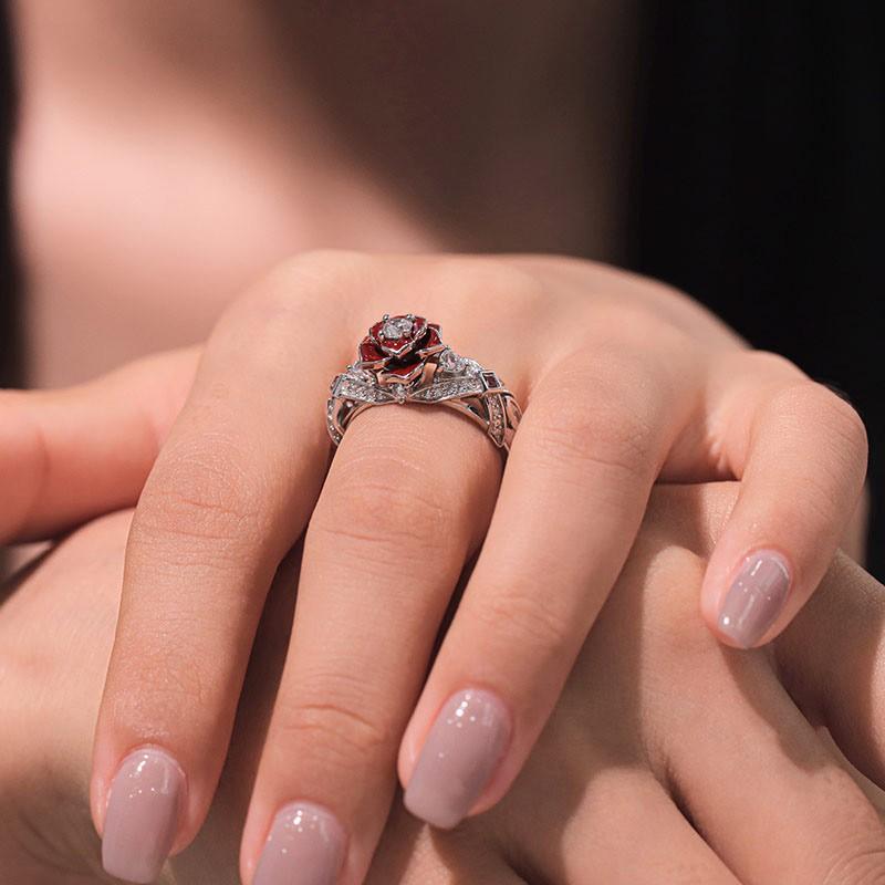 Natural rose flower ring – dazzling rose