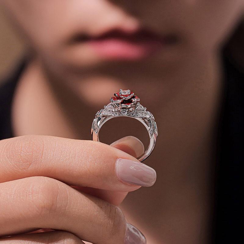 Natural rose flower ring – dazzling rose