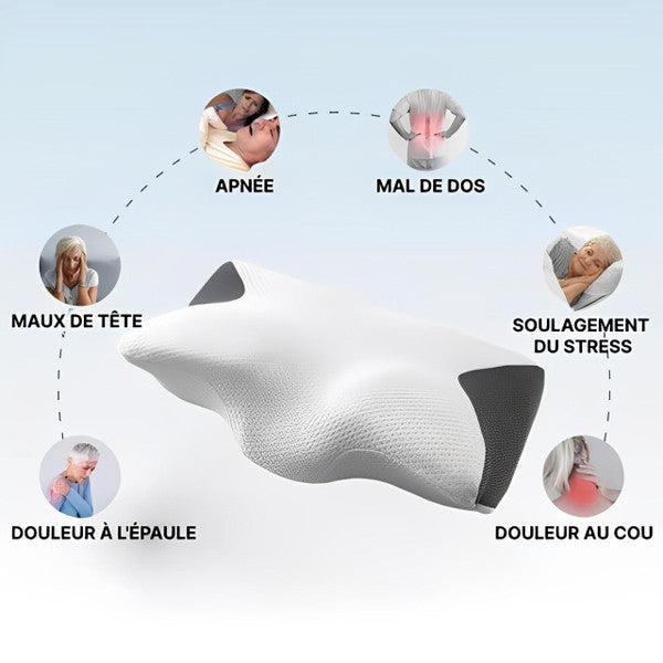Ergo Memory Foam Pillow, Cervical Support, Anti-Snoring, Sleep Apnea Aid, Butterfly Shape