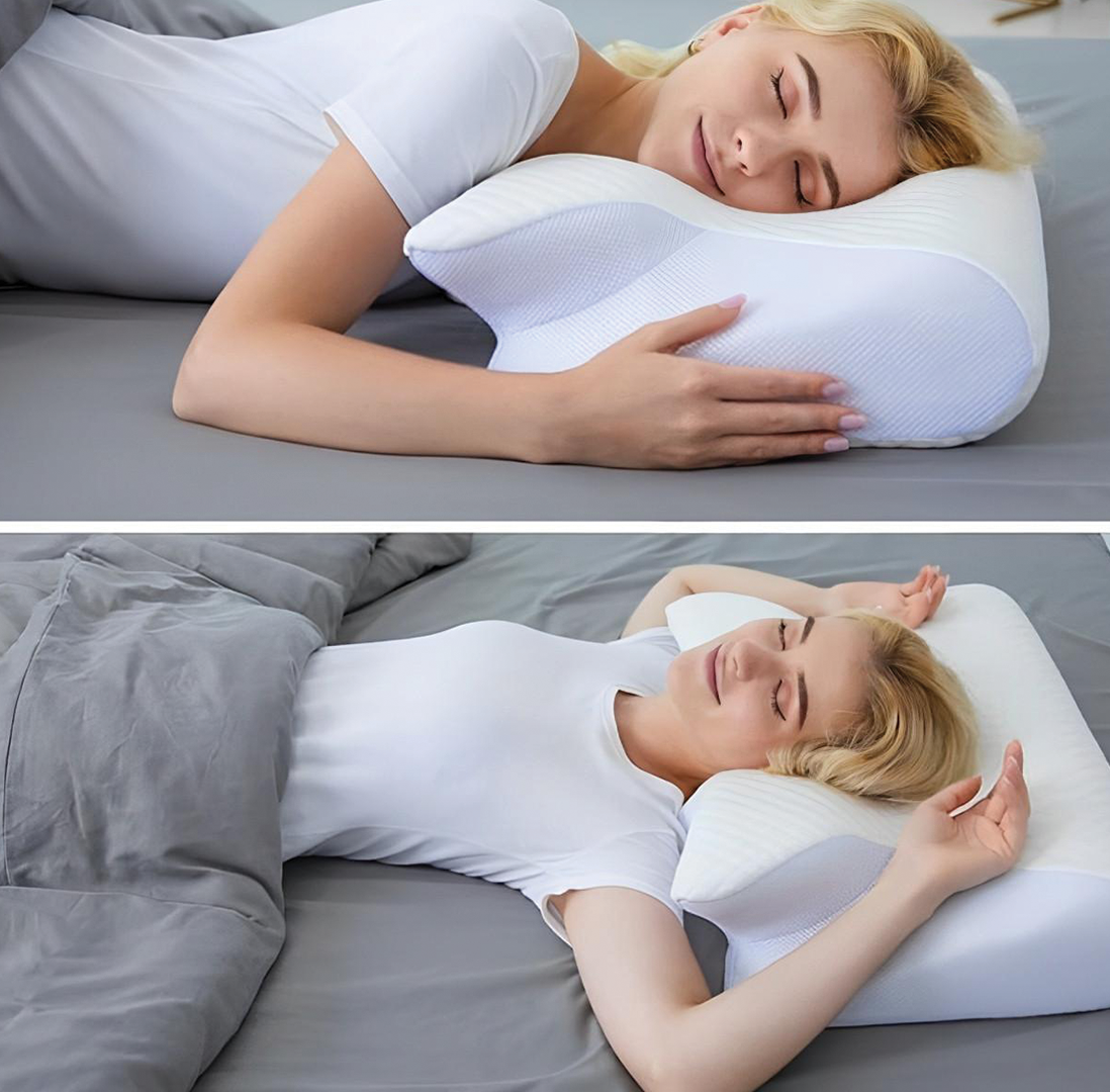 Ergo Memory Foam Pillow, Cervical Support, Anti-Snoring, Sleep Apnea Aid, Butterfly Shape