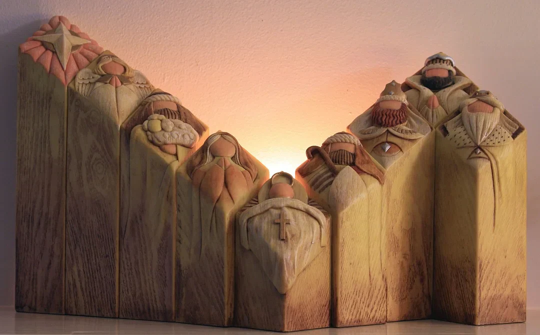 9pcs Heaven Nativity Tree Pillar Statues | Filindra