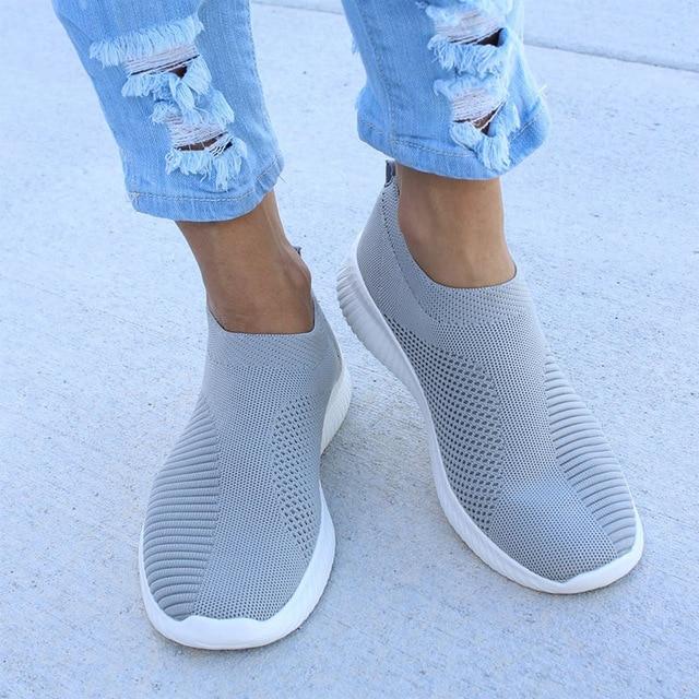 Nanccy Women’s Crystal Breathable Orthopedic Slip-On Walking Shoes