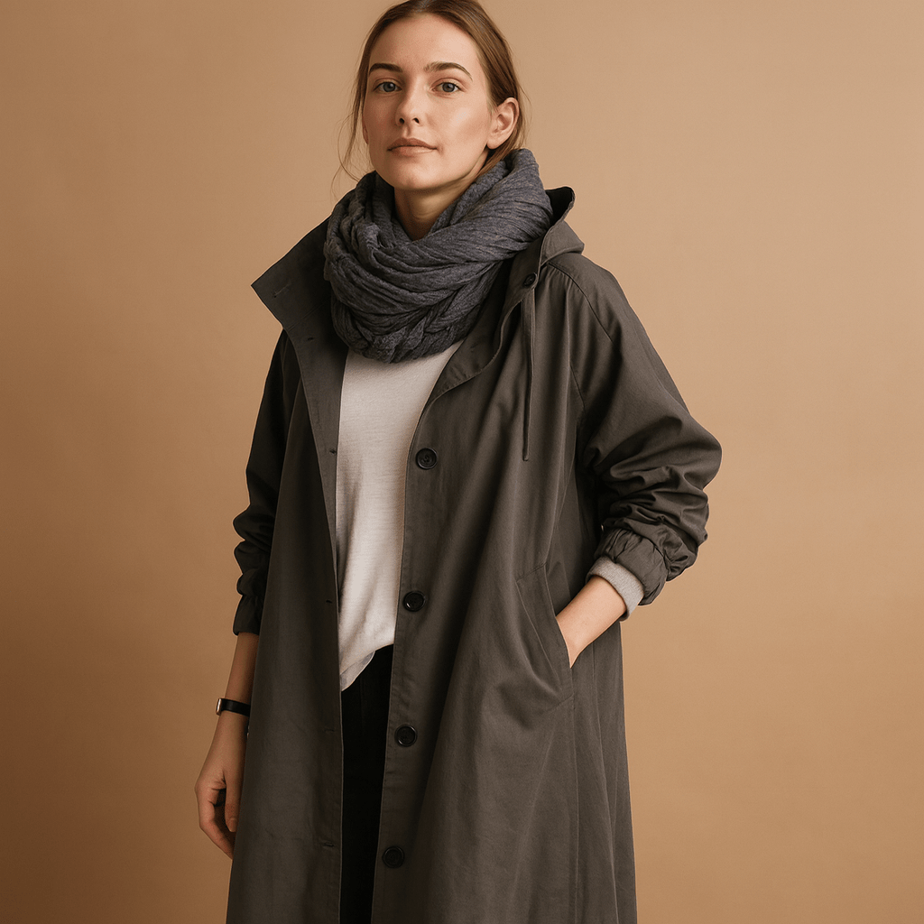 Raincoat Women Long Waterproof Design with Adjustable Waist