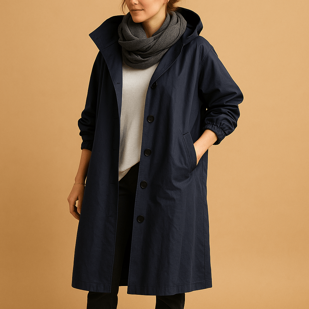 Raincoat Women Long Waterproof Design with Adjustable Waist