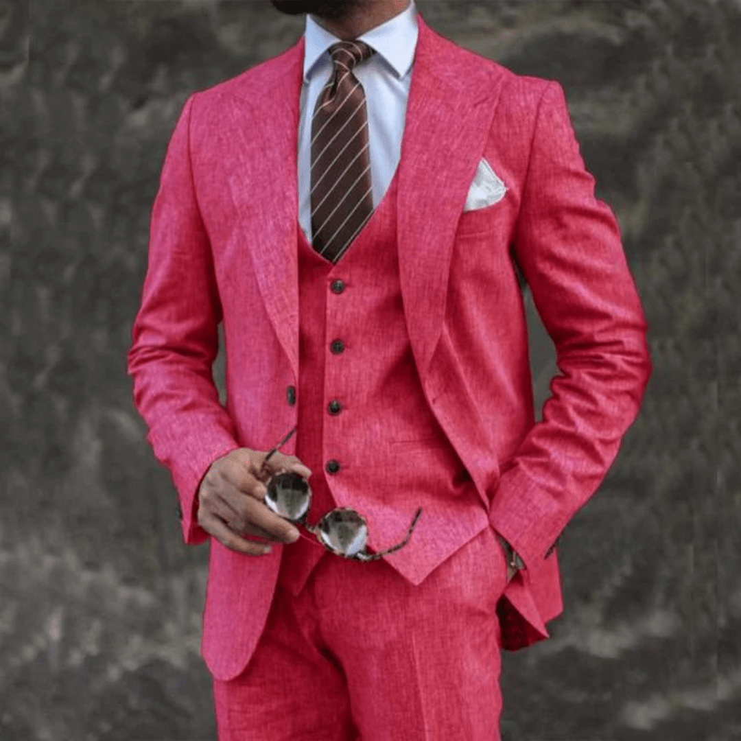 Suit Set Men Lightweight Tailored Fit Formal Style