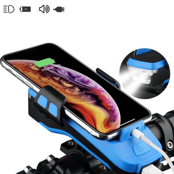 4 in 1 bike light – horn, stand & phone charger.