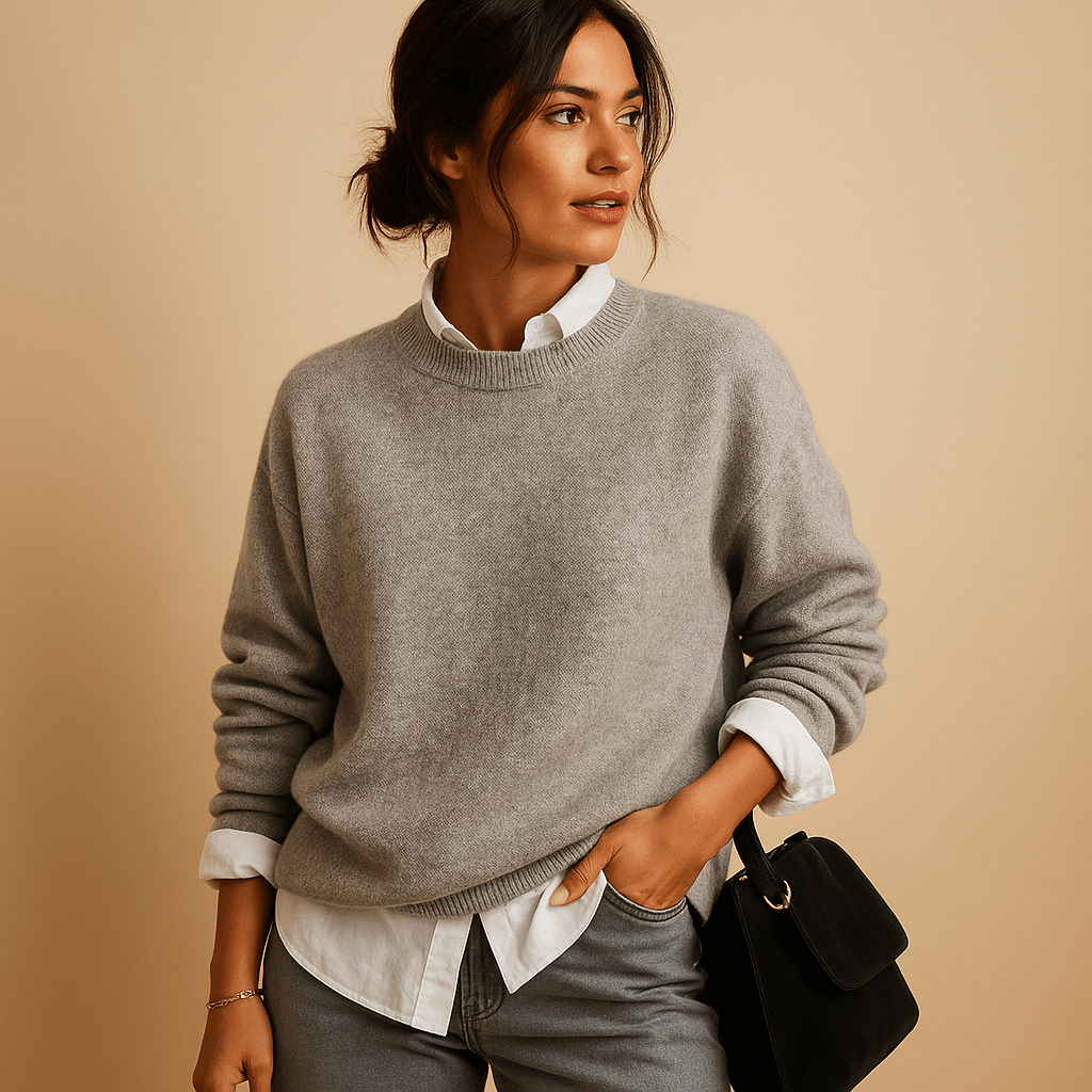 Sweater Women Elegant Comfortable Fit Minimalist Knit Finish Design
