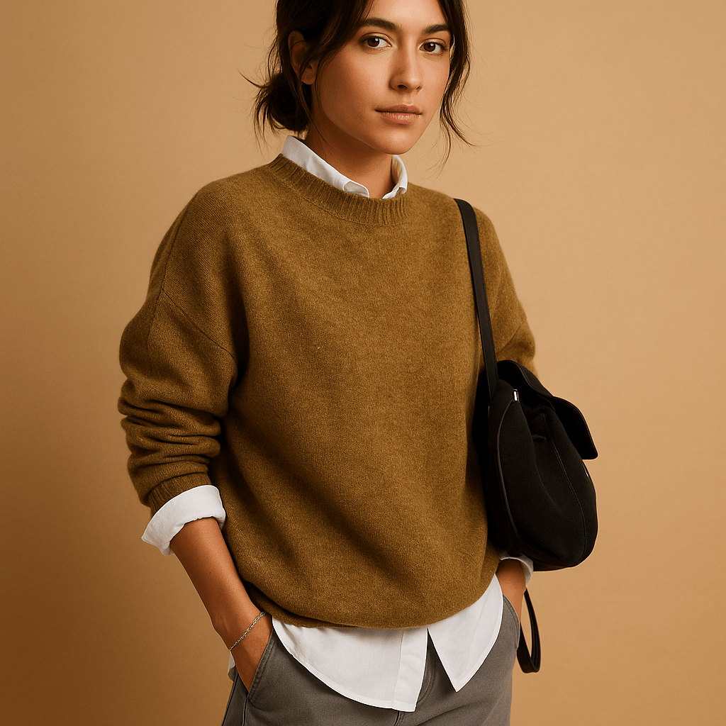 Sweater Women Elegant Comfortable Fit Minimalist Knit Finish Design