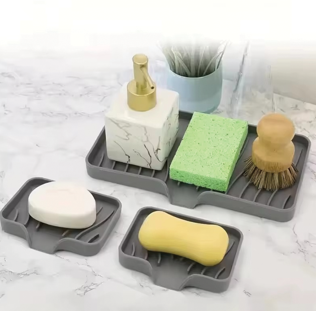 Non-Slip Silicone Sink Mat – Protects Your Kitchen Sink, Helps Dry Dishes, and Holds Soap and a Sponge