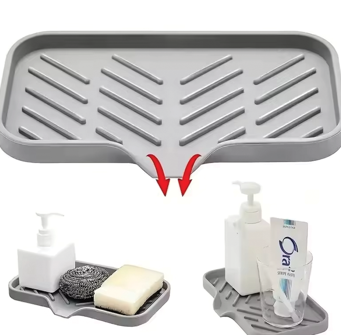 Non-Slip Silicone Sink Mat – Protects Your Kitchen Sink, Helps Dry Dishes, and Holds Soap and a Sponge