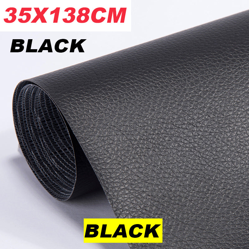 Self-adhesive leather patch