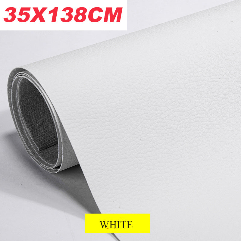 Self-adhesive leather patch