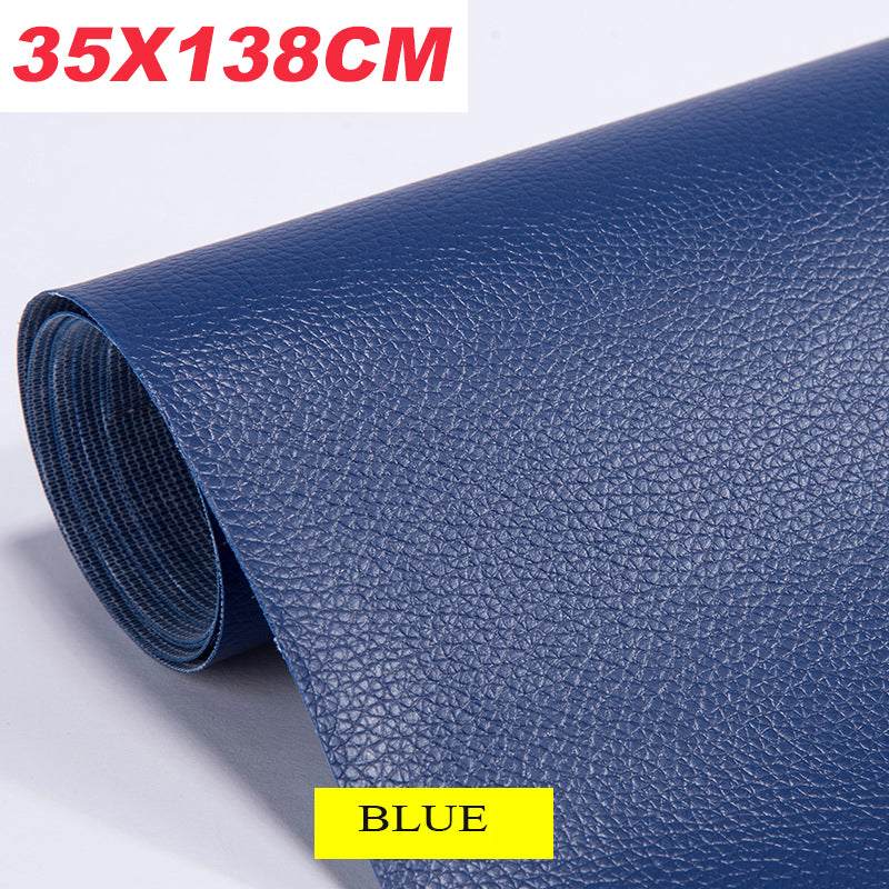 Self-adhesive leather patch