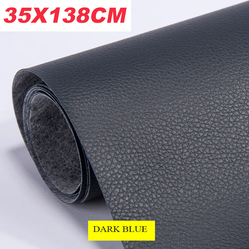Self-adhesive leather patch