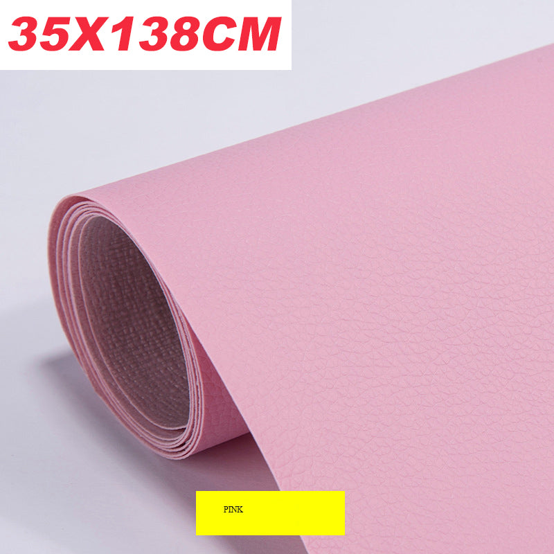 Self-adhesive leather patch