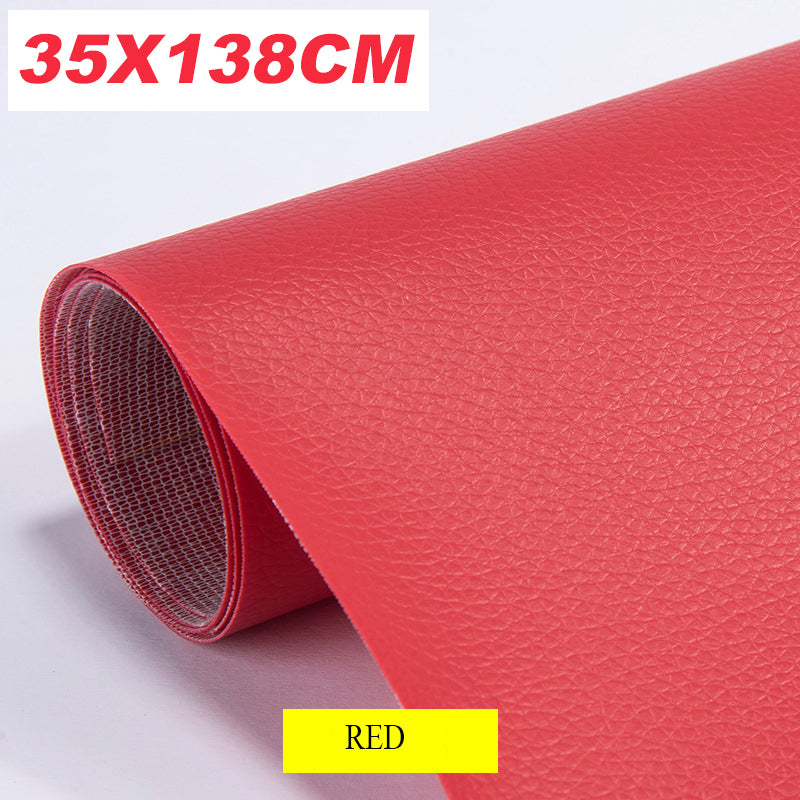 Self-adhesive leather patch