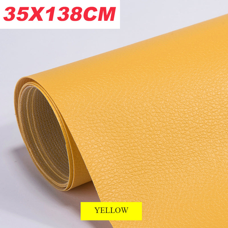 Self-adhesive leather patch