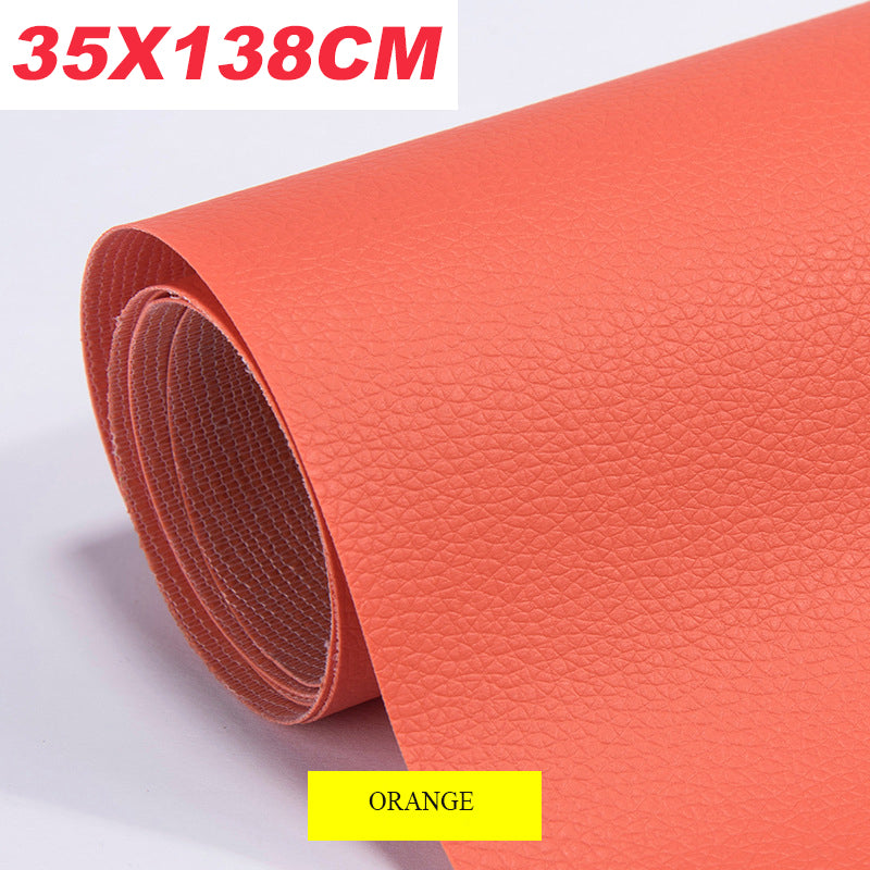 Self-adhesive leather patch