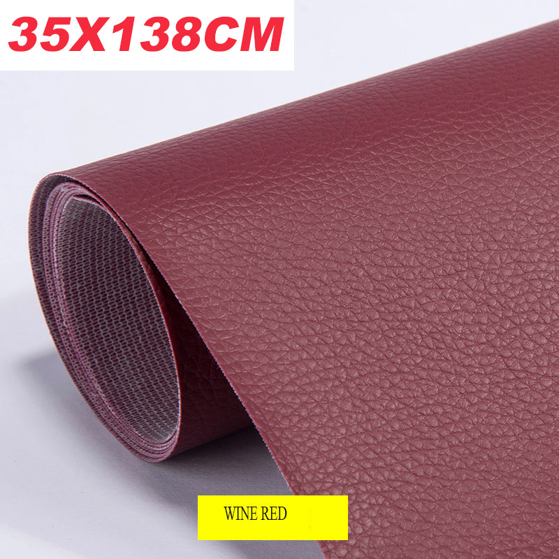 Self-adhesive leather patch