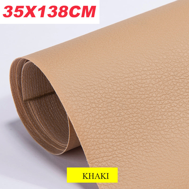 Self-adhesive leather patch
