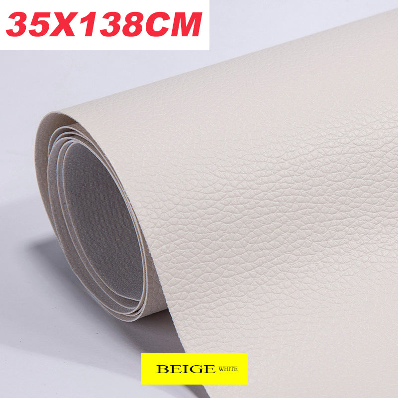 Self-adhesive leather patch