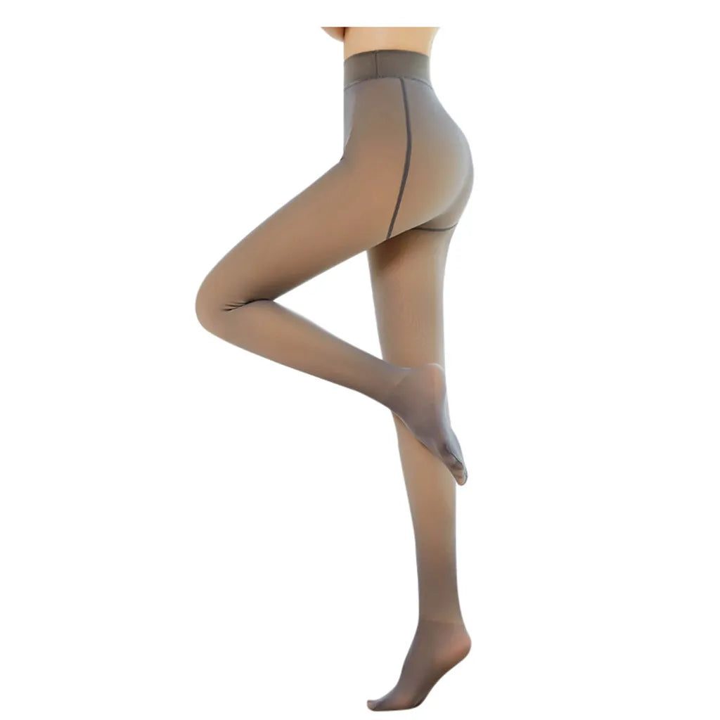 Flawless legs fake translucent warm fleece pantyhose