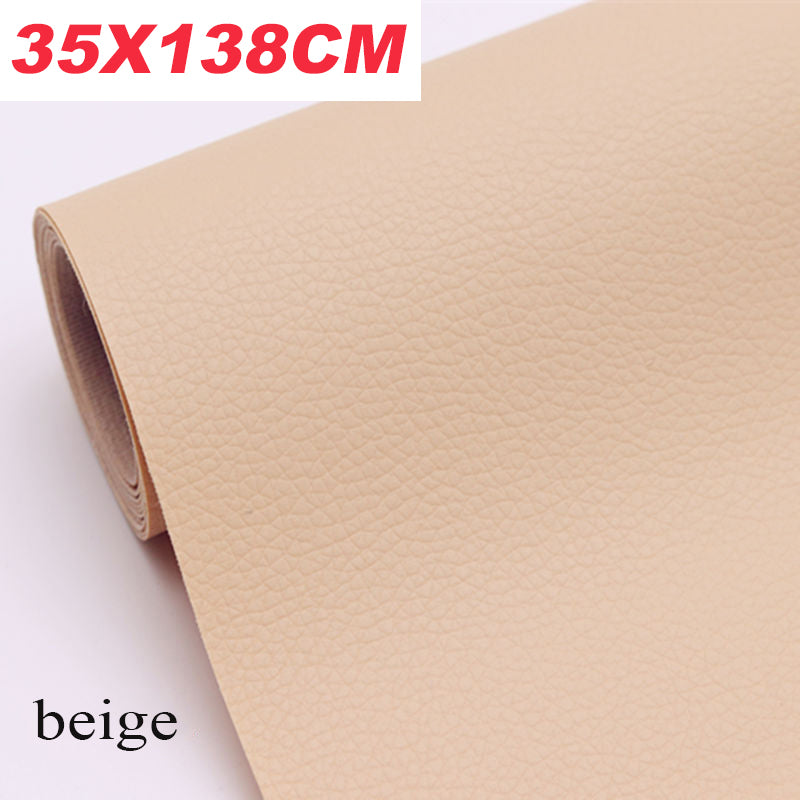 Self-adhesive leather patch