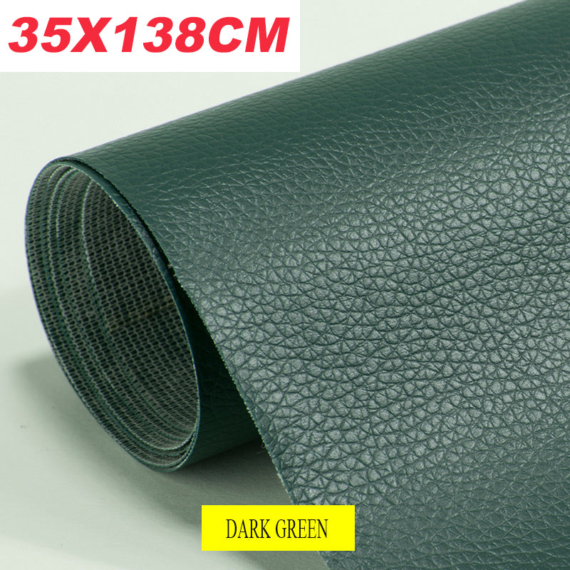 Self-adhesive leather patch