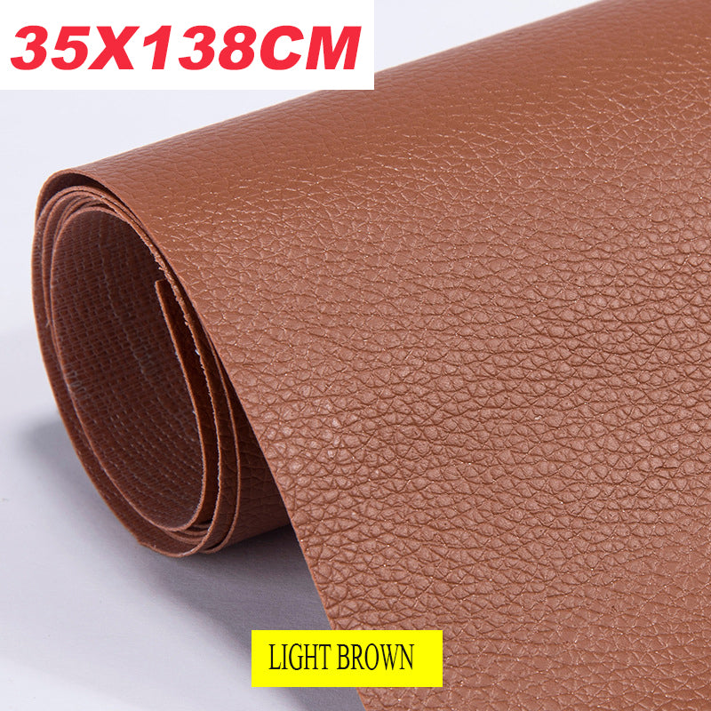 Self-adhesive leather patch