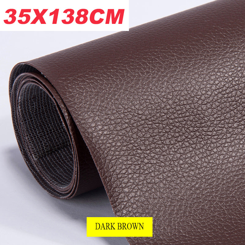 Self-adhesive leather patch