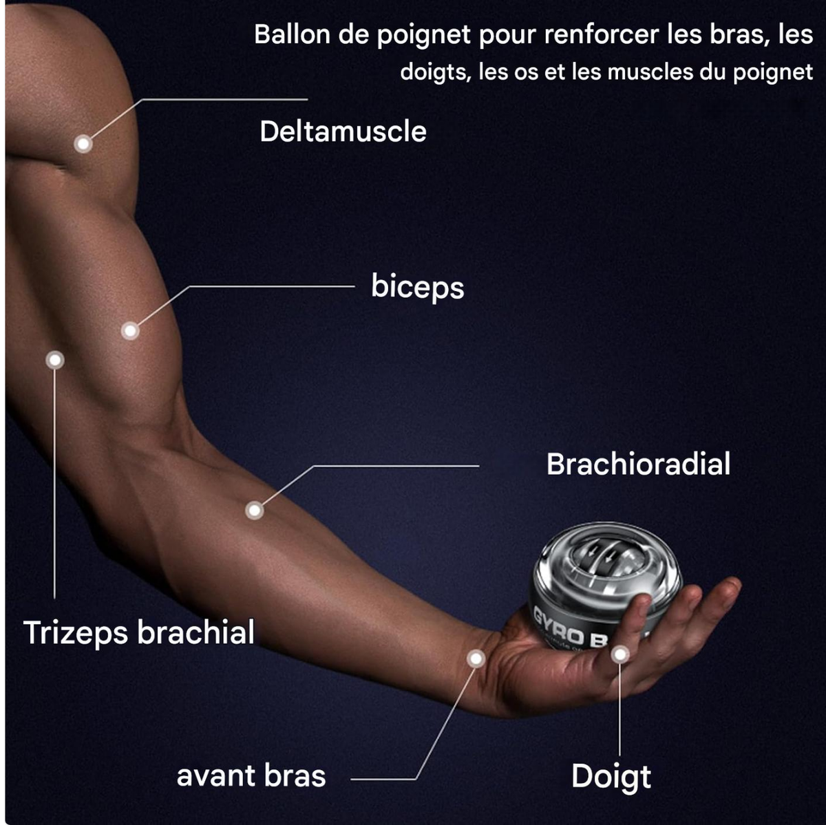 TorqueBall Gyro Ball forearm wrist exercise with automatic counter
