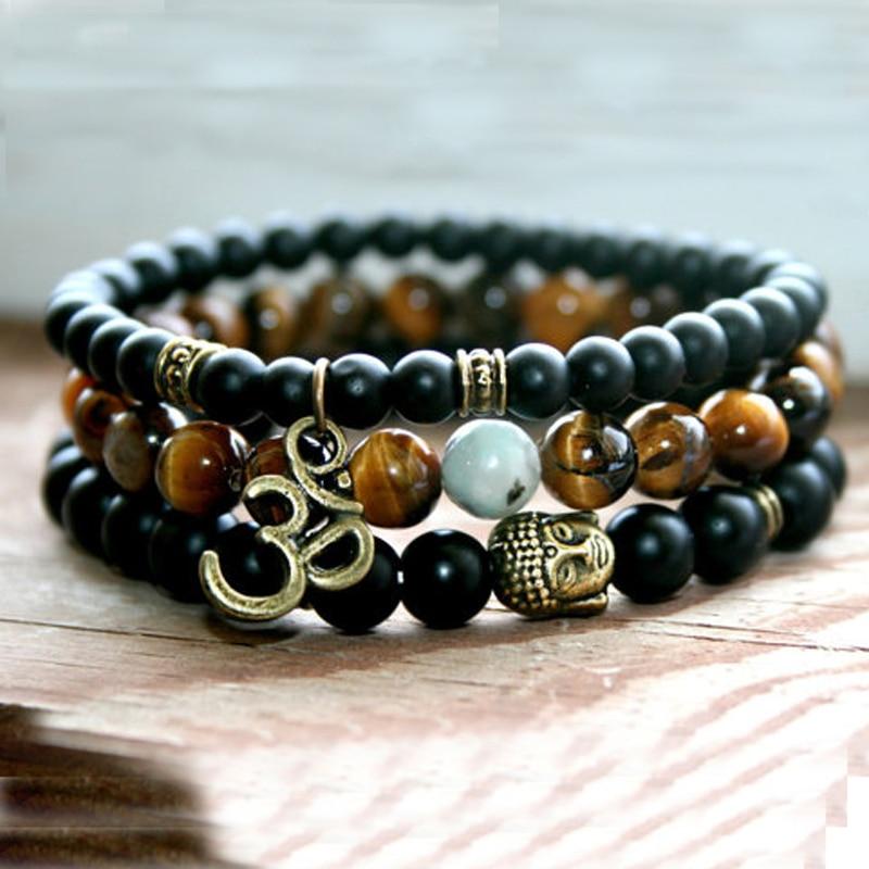 Triple “meditation” bracelet in black onyx