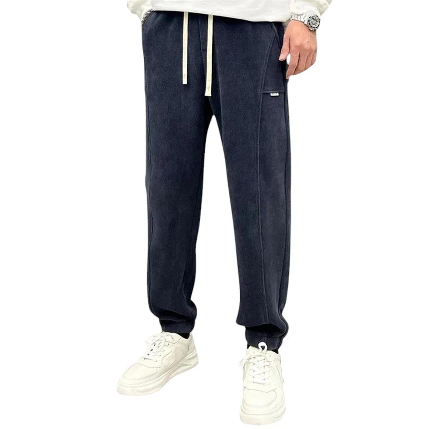 Trousers Men Corduroy Casual Relaxed Fit Outdoor Comfort