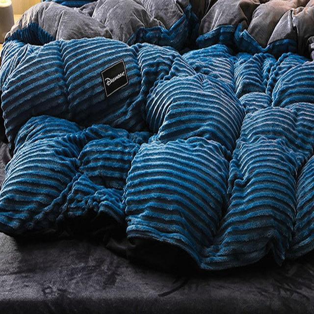 Thick Corduroy Velvet Winter Bed Duvet Cover