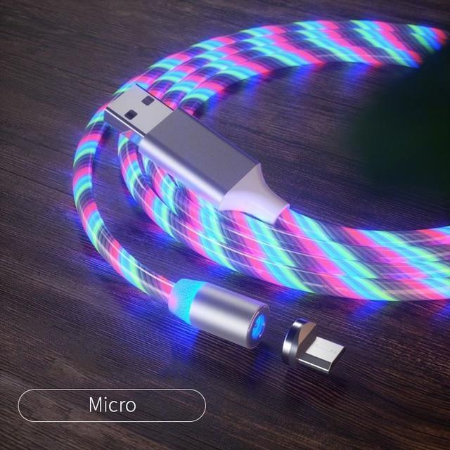 Glowing LED Magnetic 3 in 1 USB Charging Cable