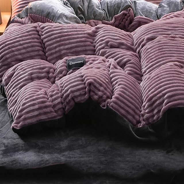 Thick Corduroy Velvet Winter Bed Duvet Cover