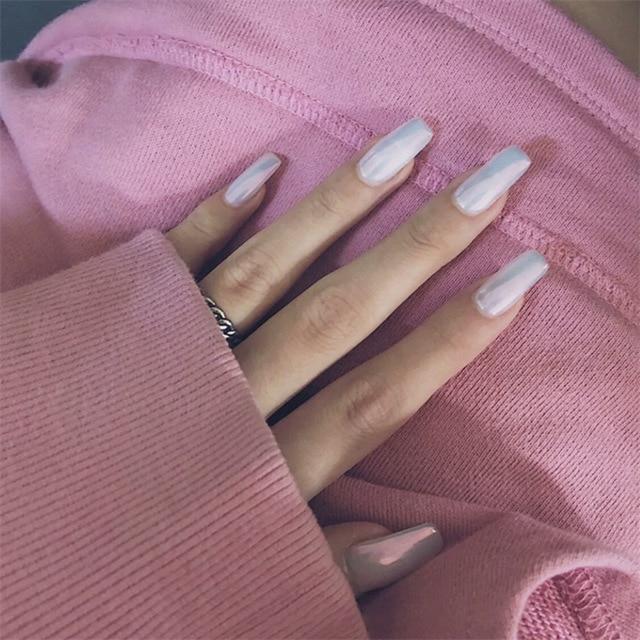 Chrome Nail Pearl Press On Nail