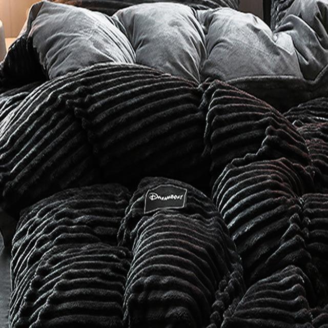 Thick Corduroy Velvet Winter Bed Duvet Cover