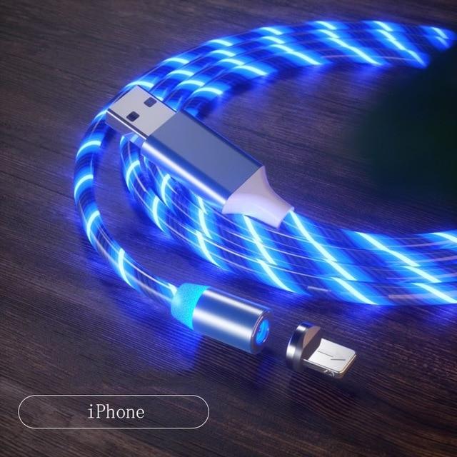 Glowing LED Magnetic 3 in 1 USB Charging Cable