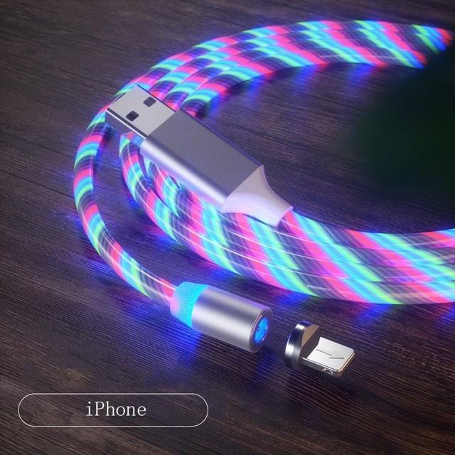 Glowing LED Magnetic 3 in 1 USB Charging Cable