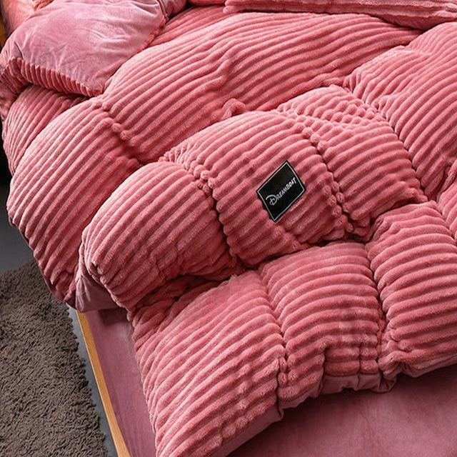 Thick Corduroy Velvet Winter Bed Duvet Cover