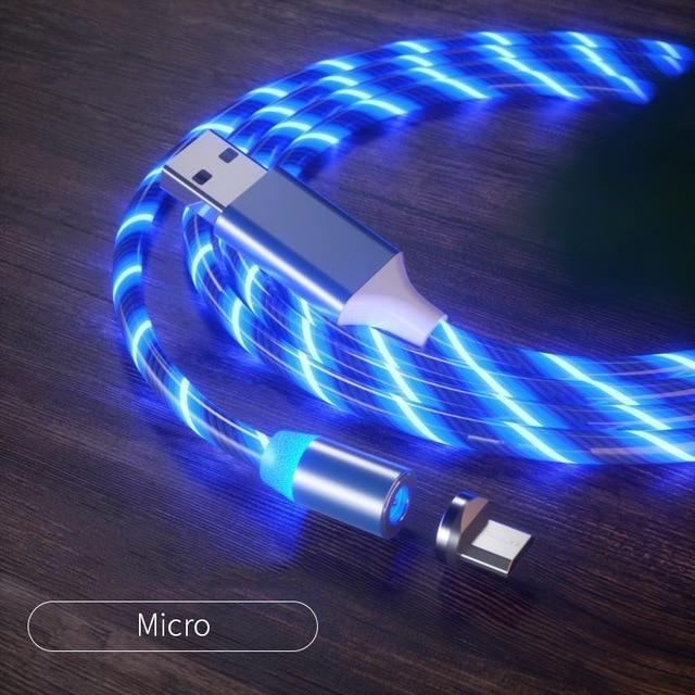 Glowing LED Magnetic 3 in 1 USB Charging Cable