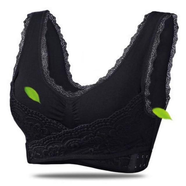 Wireless Front Cross Buckle Lace Lift Bra