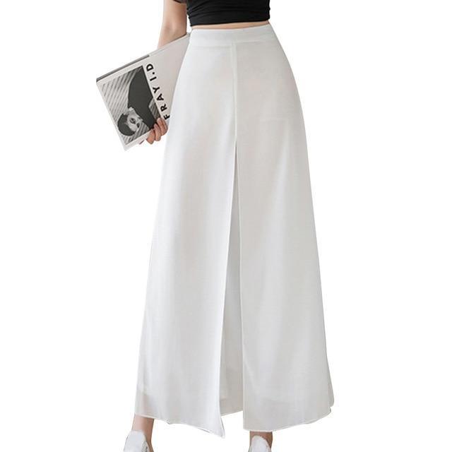Ice Silk Chiffon Wide-Leg Pants