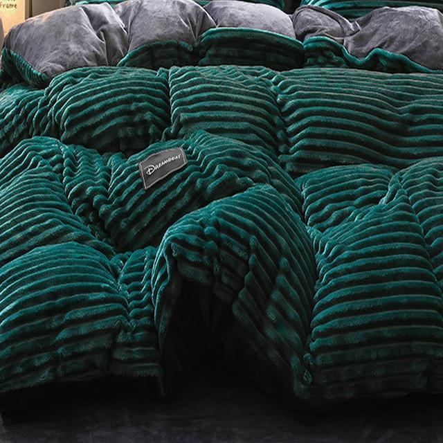 Thick Corduroy Velvet Winter Bed Duvet Cover