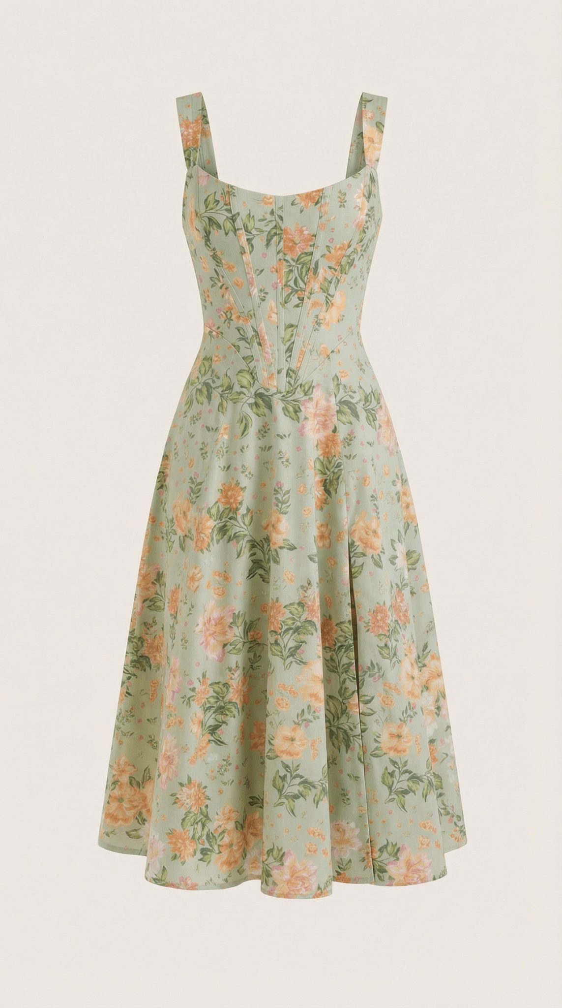Women Midi Dress Sweetheart Neckline A-Line Silhouette