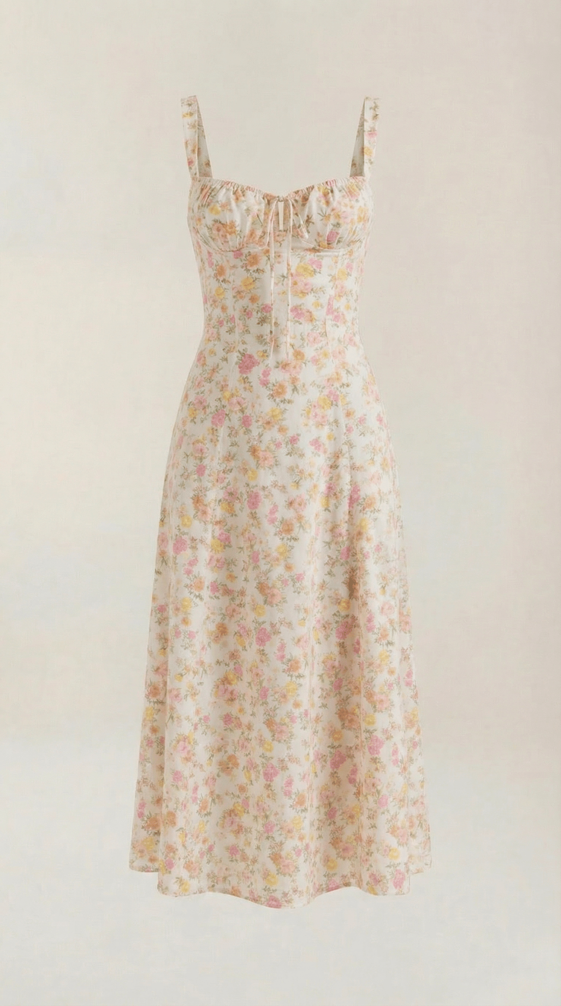 Women Midi Dress Sweetheart Neckline Lace-Up Front Detail